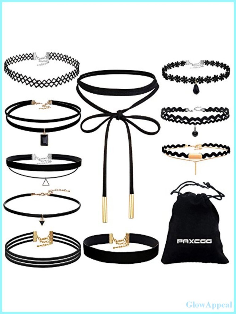 10 Choker Necklace Set Lobster Clasp 12.2 Inch Adjustable Extender Cord